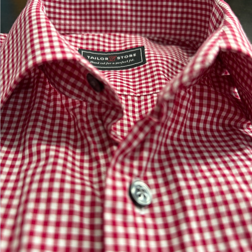 Red Gingham Men's Casual Shirt Pit to Pit 21 inches